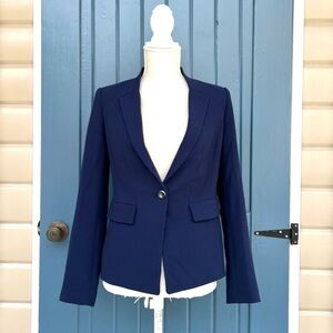 White House Black Market Blazers Women Size 0 Navy Blue
